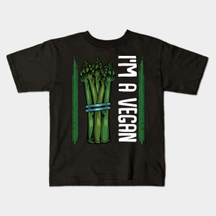 Asparagus - I'm A Vegan - Healthy Vegetable Statement Kids T-Shirt